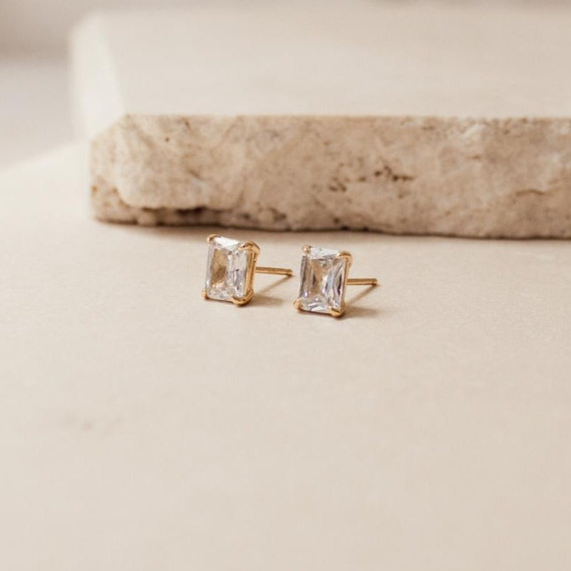 Emerald Diamond Studs